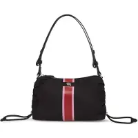 Karl Lagerfeld Ikon Nylon Stripe Small Shoulder Bag Drawsting Black Taglia: OS | Borse a mano Outlet | Donna | Nero