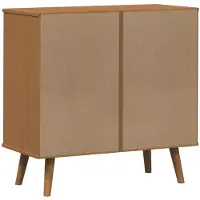 vidaXL Comodino MOLDE, color caramello, 80 x 40 x 80 cm, realizzato in legno di pino massello