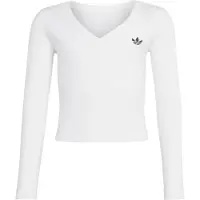 Adidas Originals Maglietta A Maniche Lunghe Con Collo A V Slim Mini Rib Wrap Top