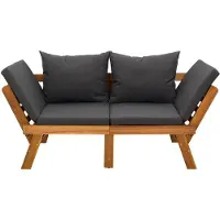 vidaXL : Panchina da giardino 3-in-1 con cuscini, realizzata in legno di acacia massello, finitura naturale