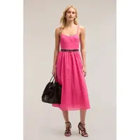 Motivi Voile Dress With Back Cut-out Fuchsia Taglia: 38 | Abiti Midi Outlet | Donna | Rosa