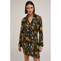 Motivi Crepe Fabric Printed Chemisier Dress Yellow Taglia: 40 | Abiti in T-Shirt Outlet | Donna | Giallo