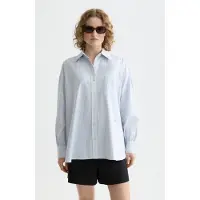 Scotch & Soda Girlfriend Oxford Stripes Shirt White And Blue Stripe Taglia: 38 | Magliette intime Outlet | Donna | Bianco