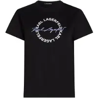 Karl Lagerfeld Circle Logo T-shirt Black Taglia: XS | Maglie Sportivi Outlet | Donna | Nero