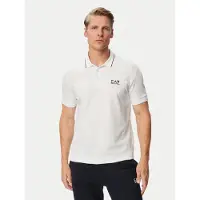EA7 per uomo. 8NPF16_PJVUZ Polo casual bianca (L), Bianco, Cotone, Manica corta