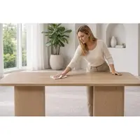 Xl Moebel Gmbh Tavolo da cucina elegante, tavolo da pranzo beige di stile, mobili da pranzo in legno naturale