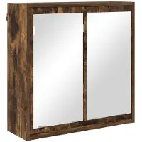 vidaXL Armadio a specchio per bagno in rovere fumé 60 x 20 x 60 cm