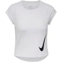 Nike Women's Swoosh Run Dri-FIT S/S Running Top Maglia da corsa Donna (M, bianco)