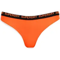 Superdry per donna. W3010390A Slip bikini elasticizzato arancione dal taglio audace (L), Beachwear, Polister riciclato, Sostenibile