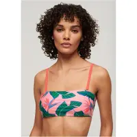 Superdry per donna. W3010398A Top bikini a fascia tropicale rosa (XS), Beachwear, Polister riciclato, Sostenibile