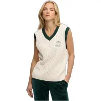 Superdry per donna. W6110731A Gilet Heritage, color bianco sporco (S), Casual, Cotone, Senza maniche / cinghie