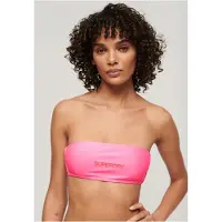 Superdry per donna. W3010388A Top bikini a fascia con logo rosa (M), Beachwear, Polister riciclato, Sostenibile