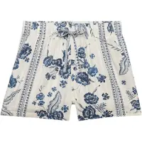 Superdry per donna. W7110497A Pantaloncini da spiaggia in cotone bianco stampato (S), Beachwear