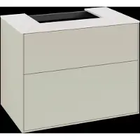Villeroy & Boch Finion meuble sous lavabo, avec éclairage, lavabo au centre, 800x603x501mm, Glass White Matt, G09100HJ, G09100HJ