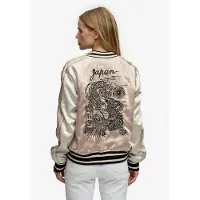 Superdry per donna. W5012091A Giacca Suikajan ricamata color tortora (M), Casual, Poliestere, Taupe