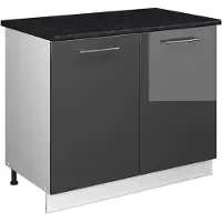 Vicco Mobile lavello cucina Fame-Line Antracite lucido/Bianco 100 cm, PL Antracite, Model 61902