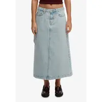 Superdry per donna. W7210406A Gonna Denim Cargo Maxi blu (M), Casual, Cotone