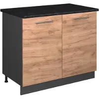 Vicco Mobile lavello cucina Fame-Line Rovere dorato/Antracite 100 cm, PL Antracite, Model 61935
