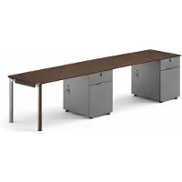 Xl Moebel Gmbh Moderna scrivania da ufficio con piano in legno e gambe in metallo per uffici