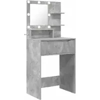 vidaXL Comò da camera da letto, grigio cemento, 80 x 39,6 x 135 cm