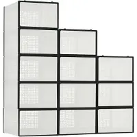 OEM Scatole per la conservazione delle scarpe, design impilabile, materiale trasparente, colore nero
