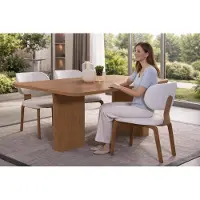 Xl Moebel Gmbh Elegante set da pranzo: esclusivo tavolo da pranzo marrone con 4 sedie imbottite