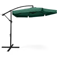 Akord Ombrellone da giardino e patio CYNIA impermeabile in verde scuro Peso 11,7 kg L300 x L300 x H245 cm