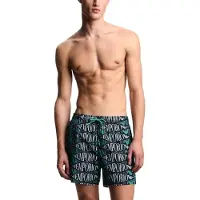 Emporio Armani per uomo. EM000583_AF20442 Costume da bagno nero dal design particolare (S), Beachwear, Poliestere