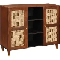 vidaXL Credenza marrone 90 x 33,5 x 75 cm Legno massello Mango