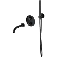 Cersanit Set B731 Miscelatore Vasca + Set Doccia E Bocca Da Bagno Zen, Nero (S952-041)