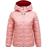 Peak Performance - Piumino idrorepellente e antivento - W Helium Down Hood Jacket Warm Blush Red Pompeian per Donne in Pelle - Taglia XS - Rosa