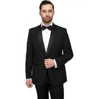 Suitable Blazer Manhatten in misto lana nero Nero taglia