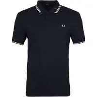 Fred perry per uomo. M3600 Polo blu navy con doppia punta (XXL), Casual, Cotone, Manica corta