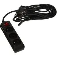 VOREL 3 - cavo di prolunga 5,0M nero, interruttore on/off 72627