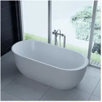 PureHaven vasca freestanding in acrilico di lusso 170x80 cm elegante incl. sifone protezione dal troppo pieno facile da pulire superficie extra robusta telaio bianco