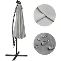 Akord Ombrellone da giardino MILIN illuminazione LED grigio chiaro 12,7 kg L300 x L300 x H245 cm