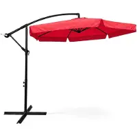 Akord Ombrellone da giardino e patio CYNIA impermeabile in rosso Peso 11,7 kg L300 x L300 x H245 cm