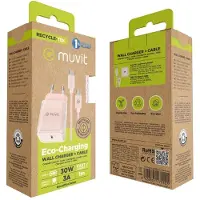 Muvit For Change Caricatore Da Muro Usb-c Pd 30w + Cavo Usb-c 1 M 3a