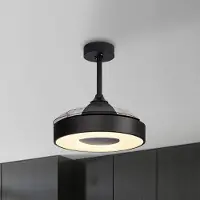 Mantra-Iluminacion Ventilatore da soffitto LED Coin Mini nero DC silenzioso Ø 91 cm CCT