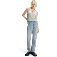 G-Star Viktoria High Straight Sun Faded Ripped Mirage Blue Taglia: W24L30 | Jeans straight fit Outlet | Donna | Blu