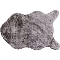 Noor living 83125 Momenti accoglienti Pelliccia sintetica decorativa grigia – circa 90 x 60 cm