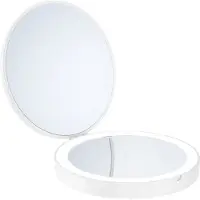 Smedbo OUTLINE - Specchio da viaggio/cosmetico, con illuminazione LED, bianco, ingrandimento x1/x7, modello FX627