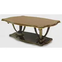Casa Padrino tavolino barocco marrone/oro 130 x 90 x h. 44 cm - Tavolino da salotto in mogano con piume decorative intagliate a mano - Nobile mobile da salotto in stile barocco