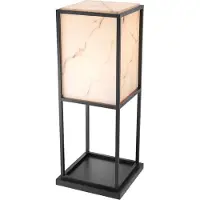 Casa Padrino Luxury Floor Lamp Nero / Alabastro 45 x 45 x H. 114,5 cm - Lampada da soggiorno moderna - Collezione Luxury