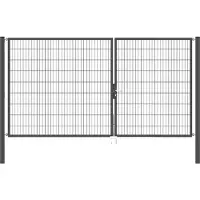 Alberts 648664 Cancello doppio Flexo con accessori, antracite, larghezza 350 cm, altezza 180 cm