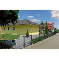 Alberts 974640 Paletto per recinzione con ferro piatto, zincato a caldo, plastificato antracite (RAL 7016), lunghezza 1500 mm, 60 x 40 mm