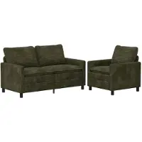 vidaXL Set di divani, 2 pezzi, verde, in poliestere