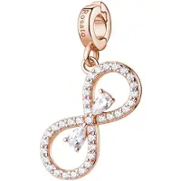 Rosato Gold-plated Infinity Ciondolo con cubic zirconia Storie RZ263