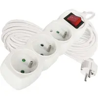 Emos Cavo di prolunga con interruttore - 3 prese, 10 m, bianco 70402