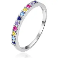 Agato Anello in argento con zirconi colorati AGT-R46C - Circonferenza: 58 mm